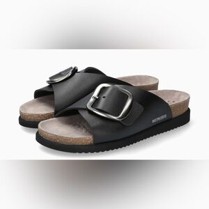 Mephisto Hariana Black Leather Cork Slides size 39/US9 EUC $219